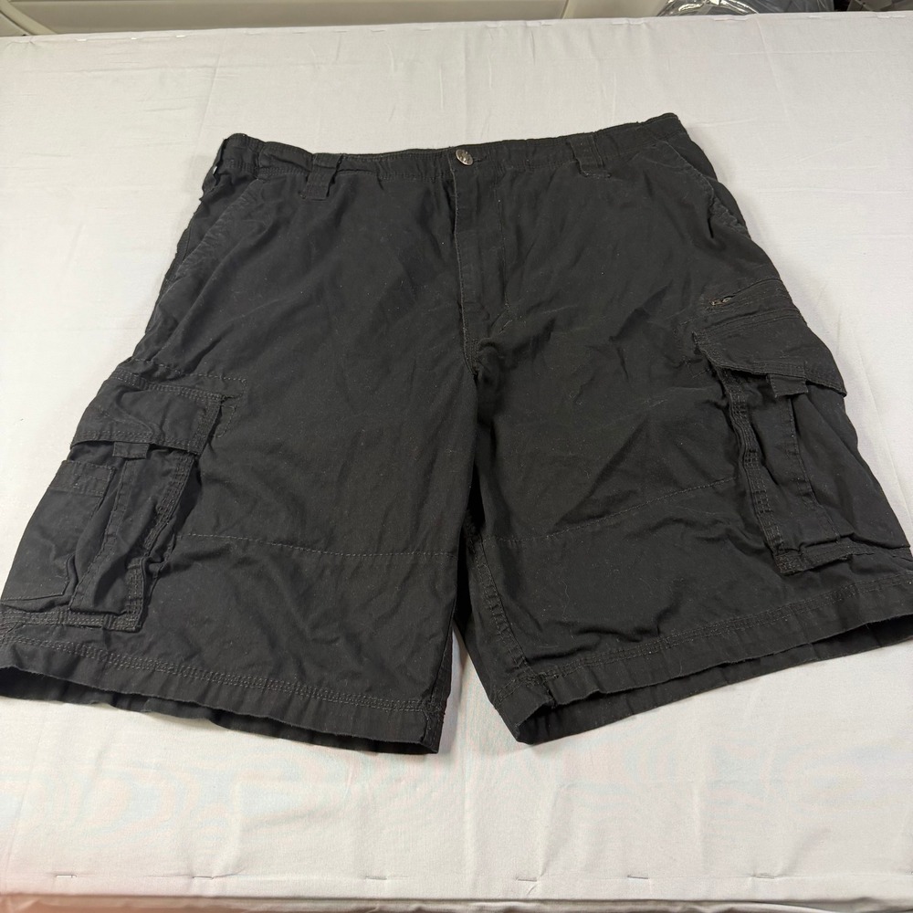 CSG Champs Sports Gear Mens Black Cargo Shorts Size 38 Utility Multi-Pocket